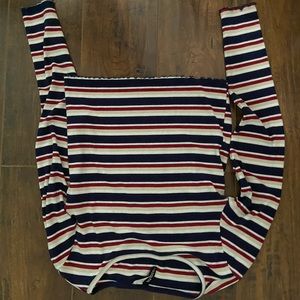 Long sleeve stripes and ruffles